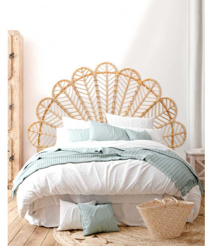 Flower - Tête de lit en rotin tressé