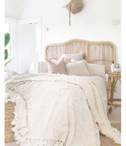 Wave - Tête de lit en rotin tressé