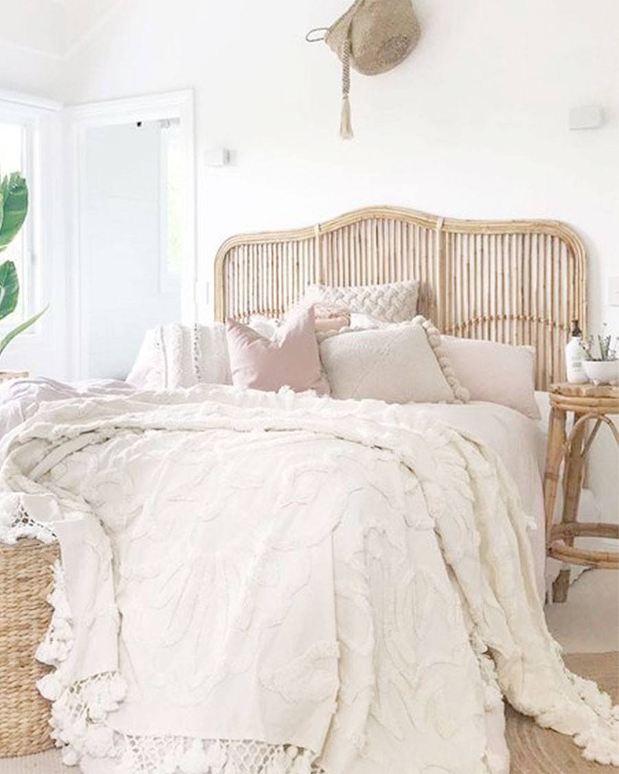 Wave - Tête de lit en rotin...