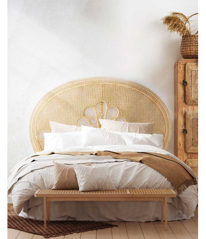 Coco - Tête de lit en rotin tressé