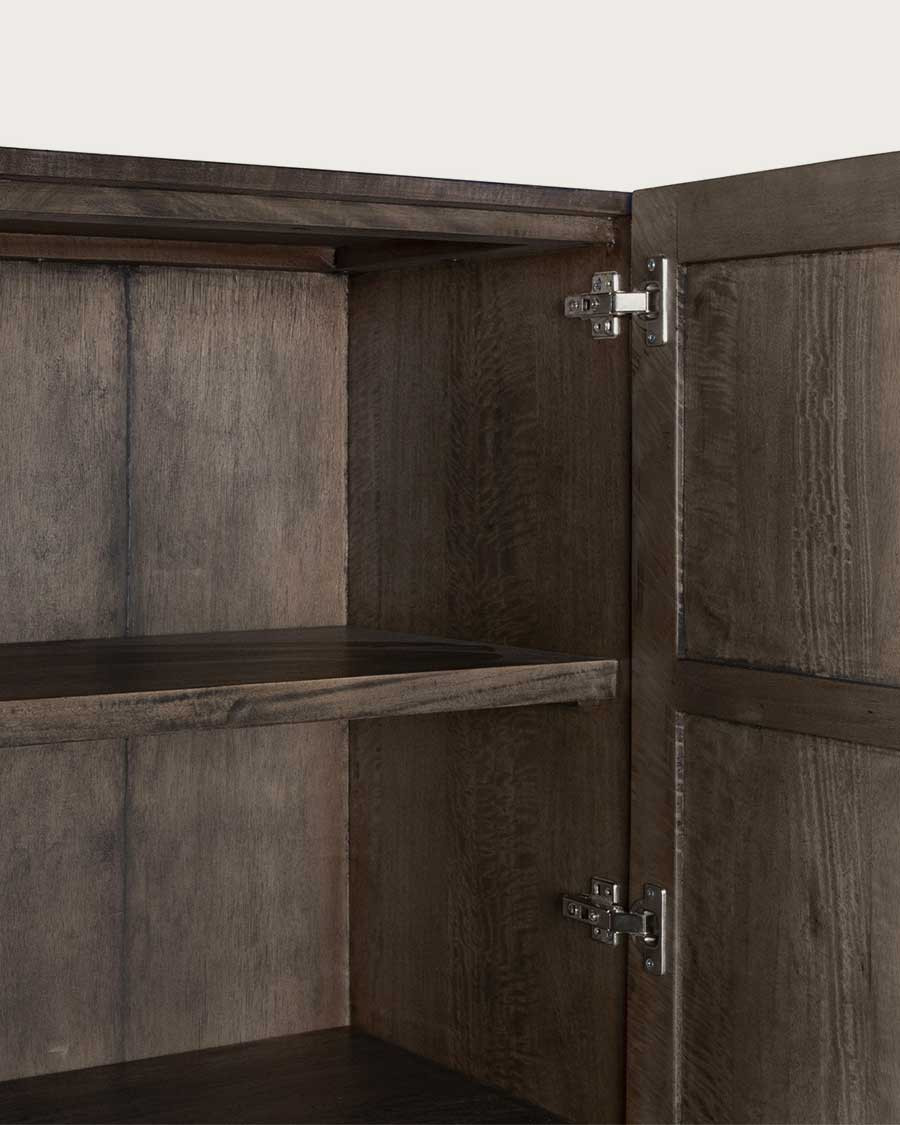 Hawaï - Armoire noire en manguier massif sculpté