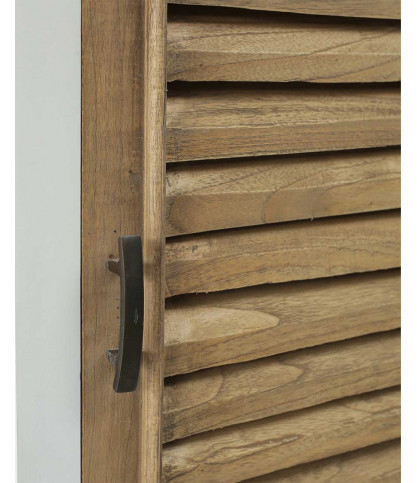 Inda - Petite armoire en Mindy massif blanche et naturelle