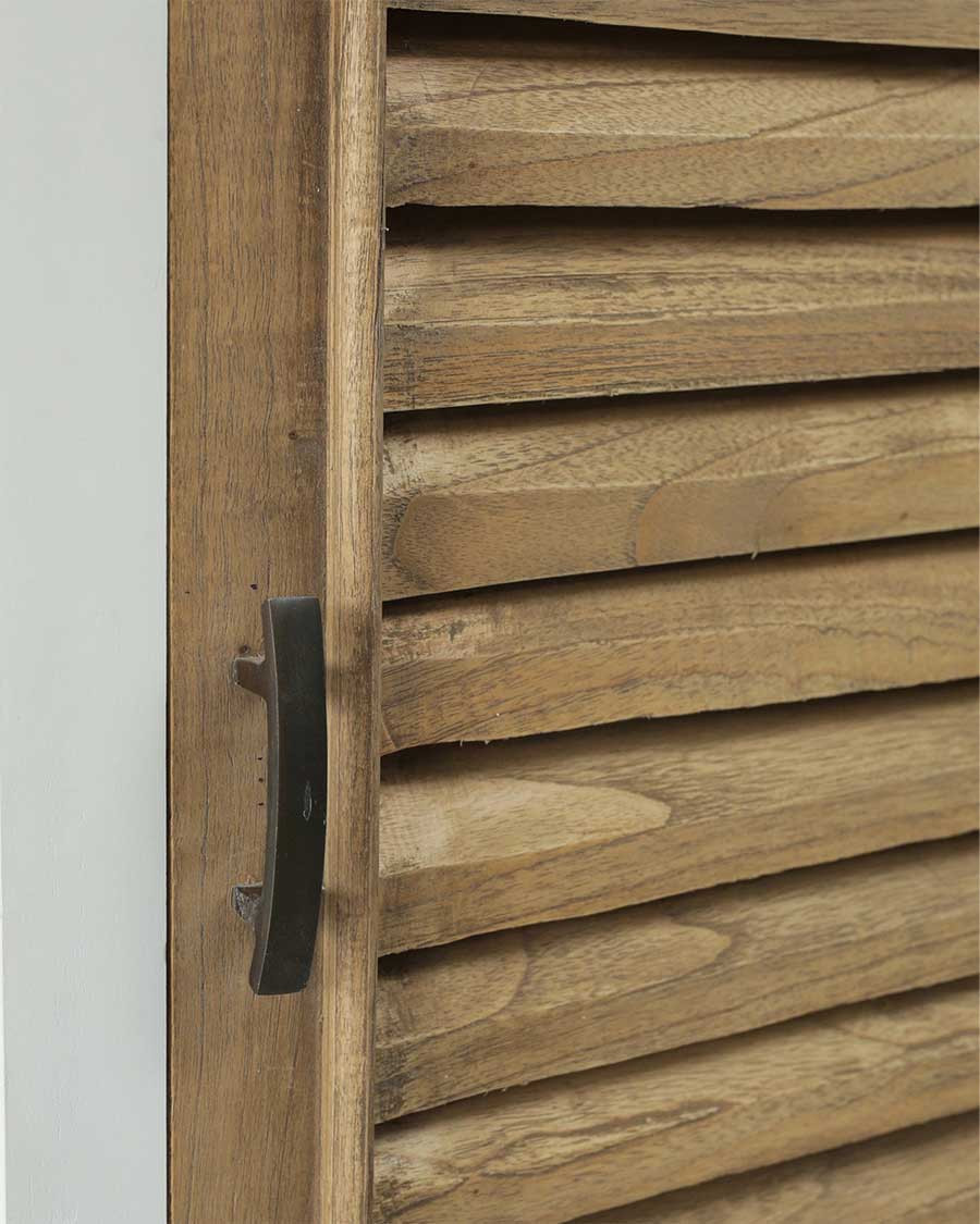 Inda - Petite armoire en Mindy massif blanche et naturelle