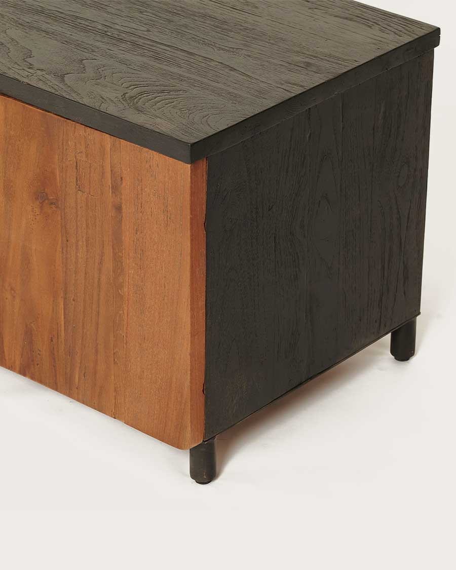 Jodhpur - Meuble TV 4 portes en teck recyclé bicolore 180 cm