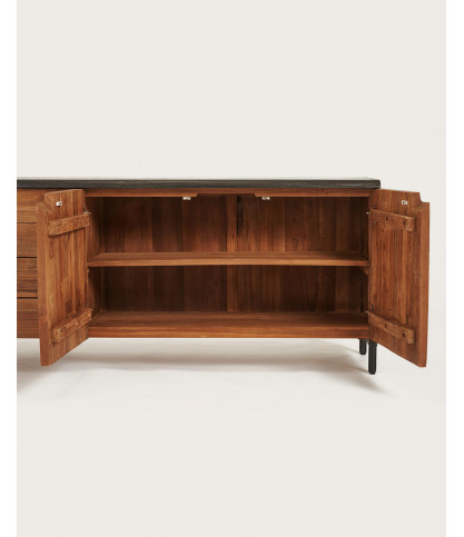 Jodhpur - Buffet bas en teck recyclé bicolore 160 cm