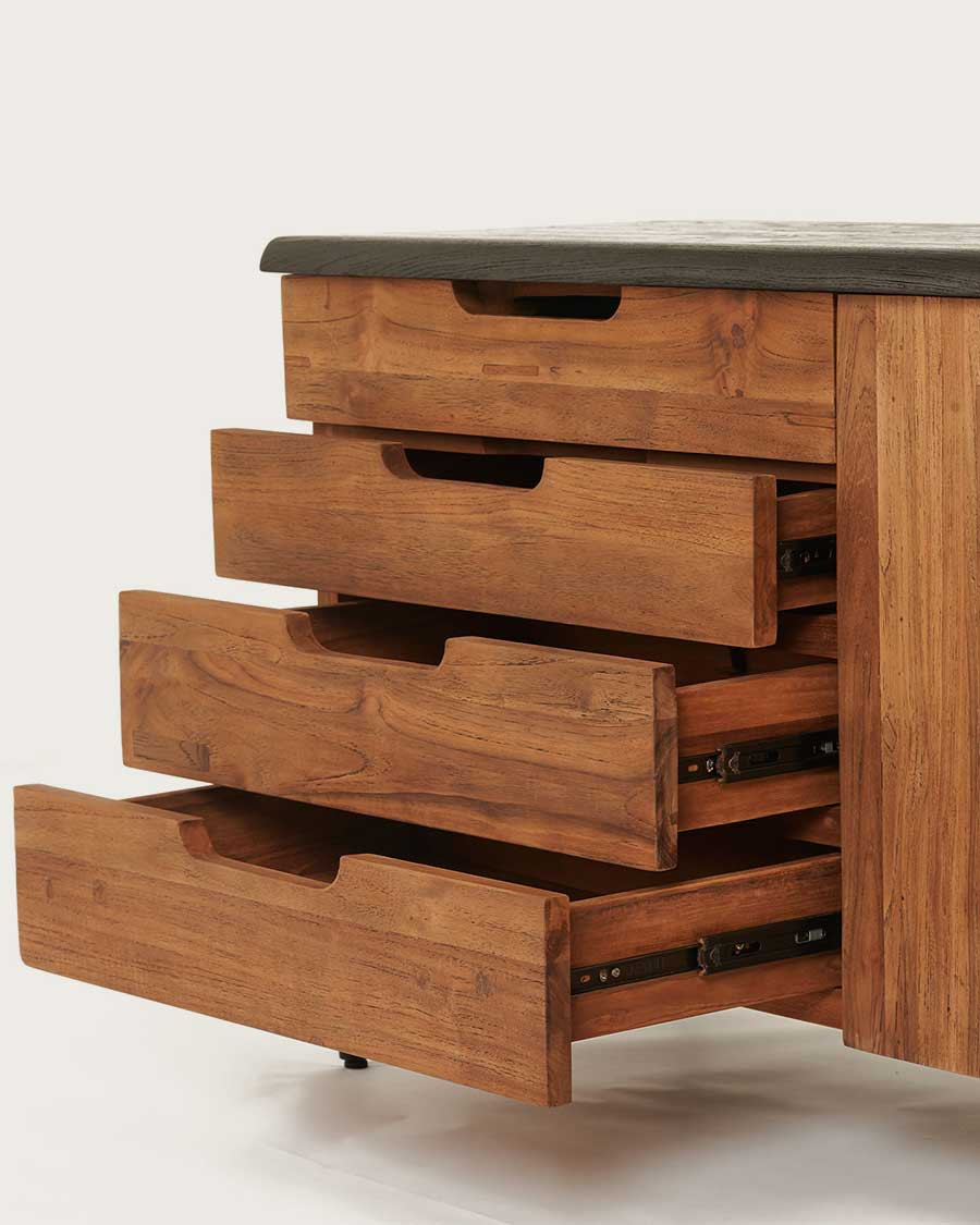 Jodhpur - Buffet bas en teck recyclé bicolore 160 cm