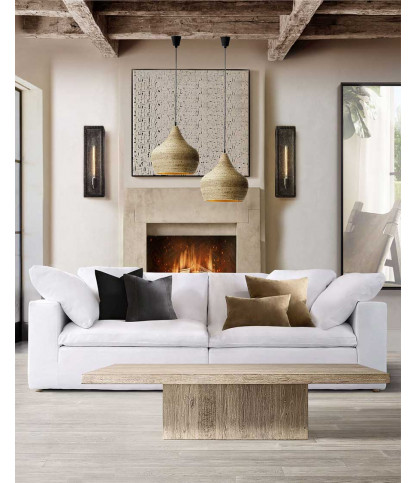 Cloud - Canapé 3 places en lin blanc