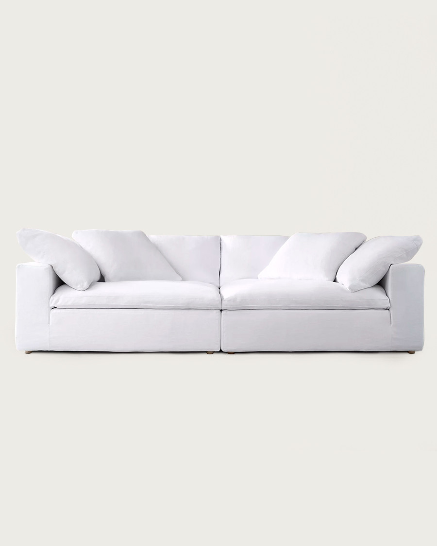 Cloud - Canapé 3 places en lin blanc