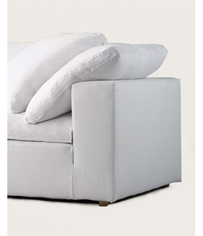 Cloud - Canapé 3 places en lin blanc