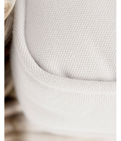 Neya - Chaise de jardin en rotin et coussin blanc