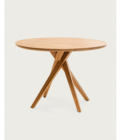 Shiraz - Table repas ronde en teck massif D110 cm 4/6 pers.