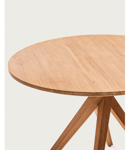 Shiraz - Table repas ronde en teck massif D110 cm 4/6 pers.