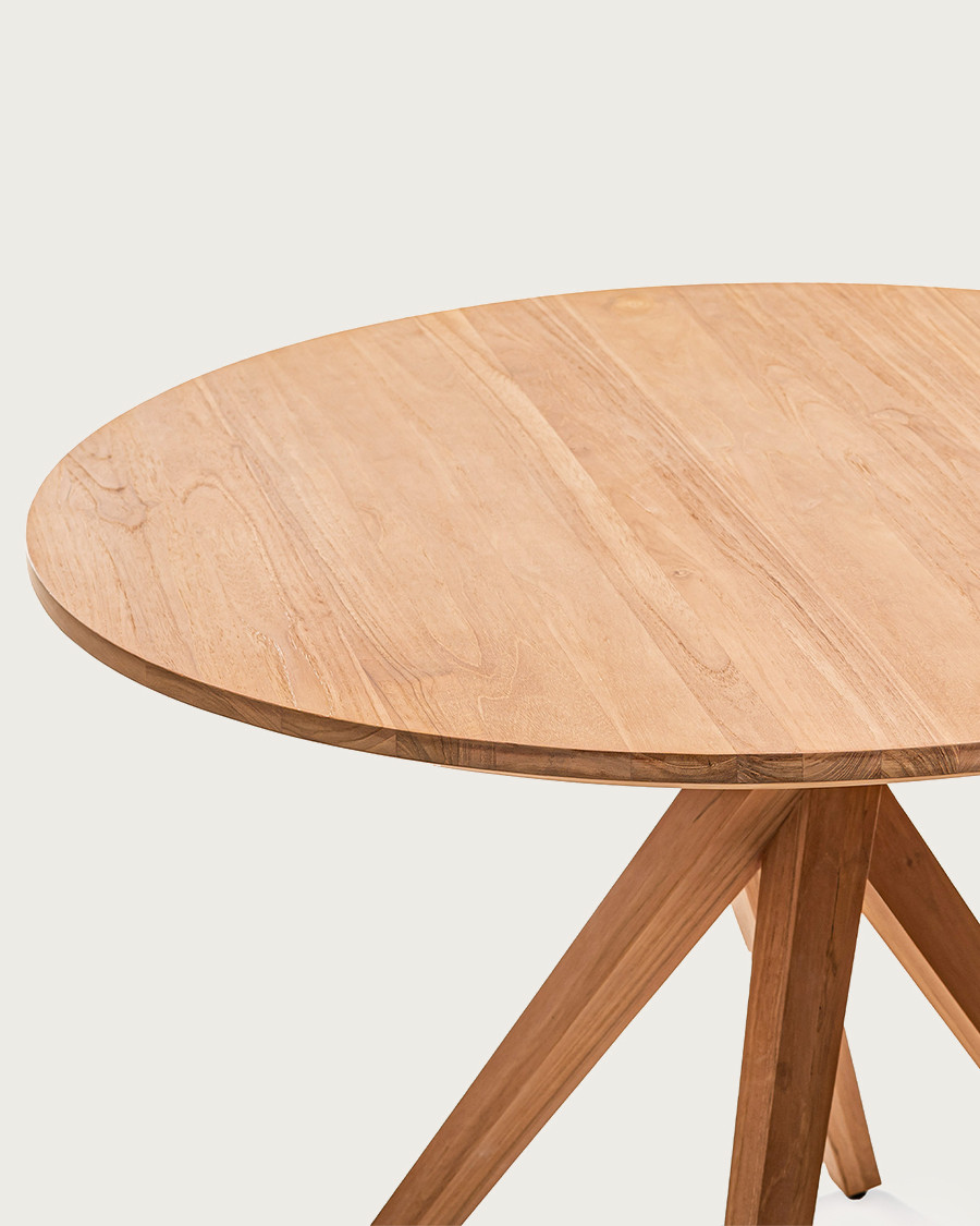 Shiraz - Table repas ronde en teck massif D110 cm 4/6 pers.