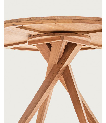 Shiraz - Table repas ronde en teck massif D110 cm 4/6 pers.