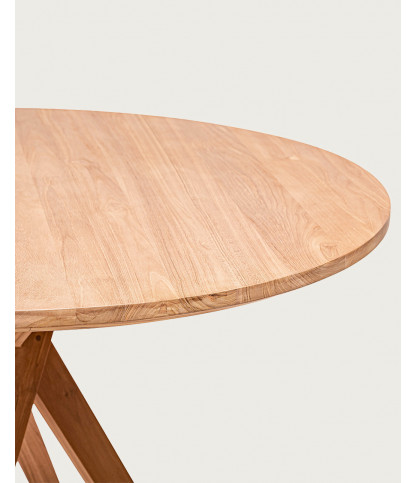 Shiraz - Table repas ronde en teck massif D110 cm 4/6 pers.