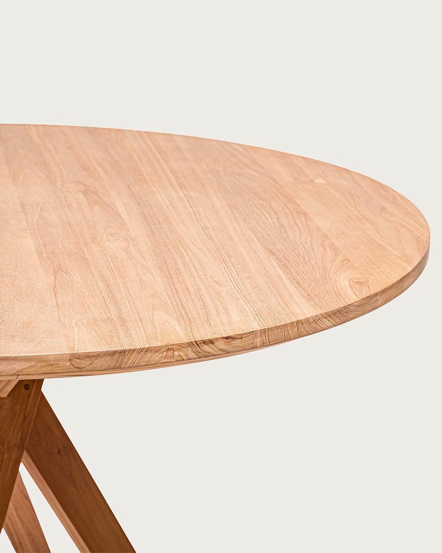 Shiraz - Table repas ronde en teck massif D110 cm 4/6 pers.