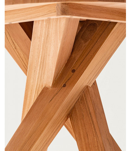 Shiraz - Table repas ronde en teck massif D110 cm 4/6 pers.