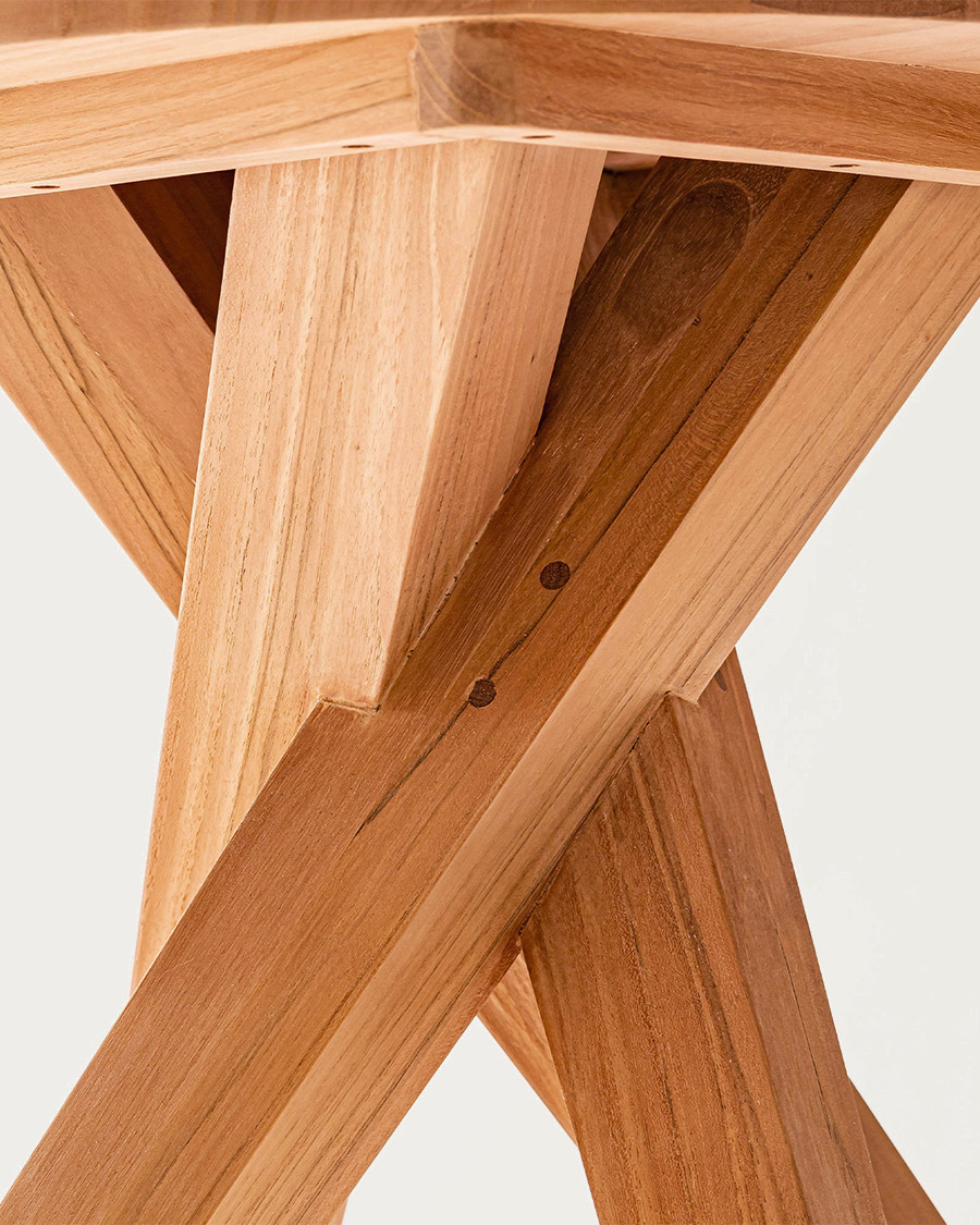 Shiraz - Table repas ronde en teck massif D110 cm 4/6 pers.
