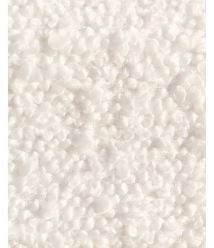 TAROK - Lit double rembourré en tissu bouclé blanc TAROK