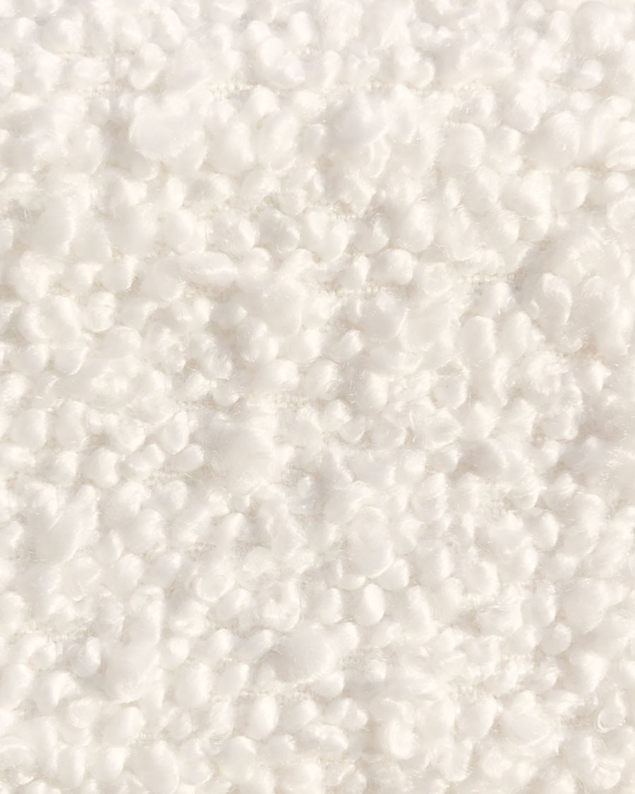 TAROK - Lit double rembourré en tissu bouclé blanc TAROK