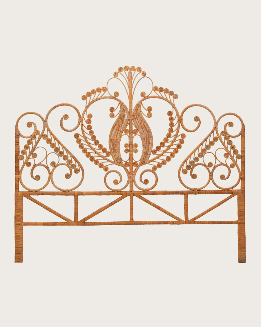 Milo - Tête de lit vintage en rotin tressé 160 cm