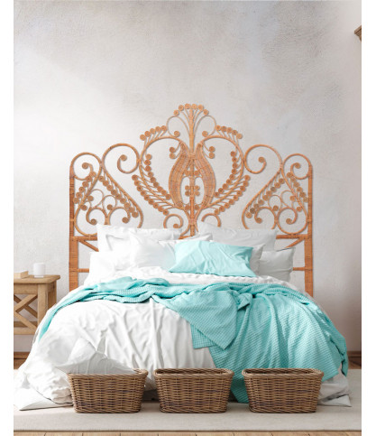 Milo - Tête de lit vintage en rotin tressé 160 cm