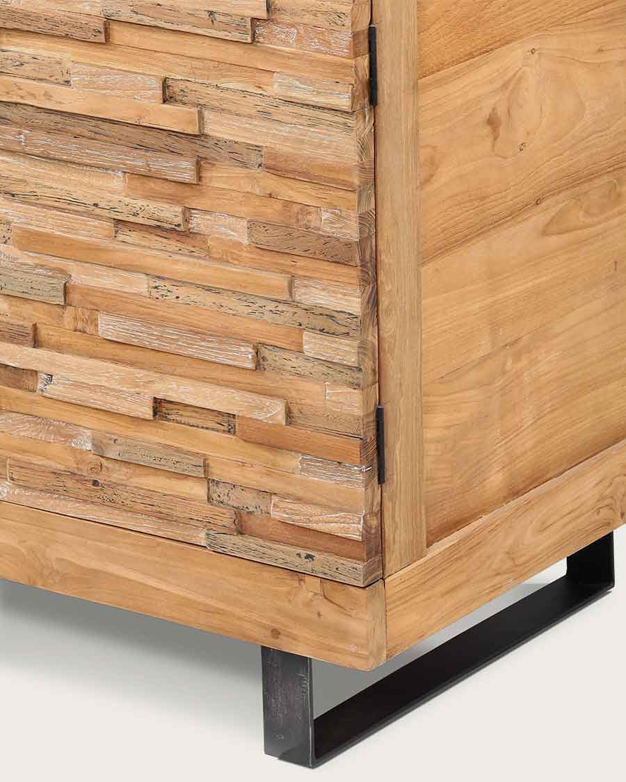 Néo - Meuble salle de bain en teck parqueté 140 cm