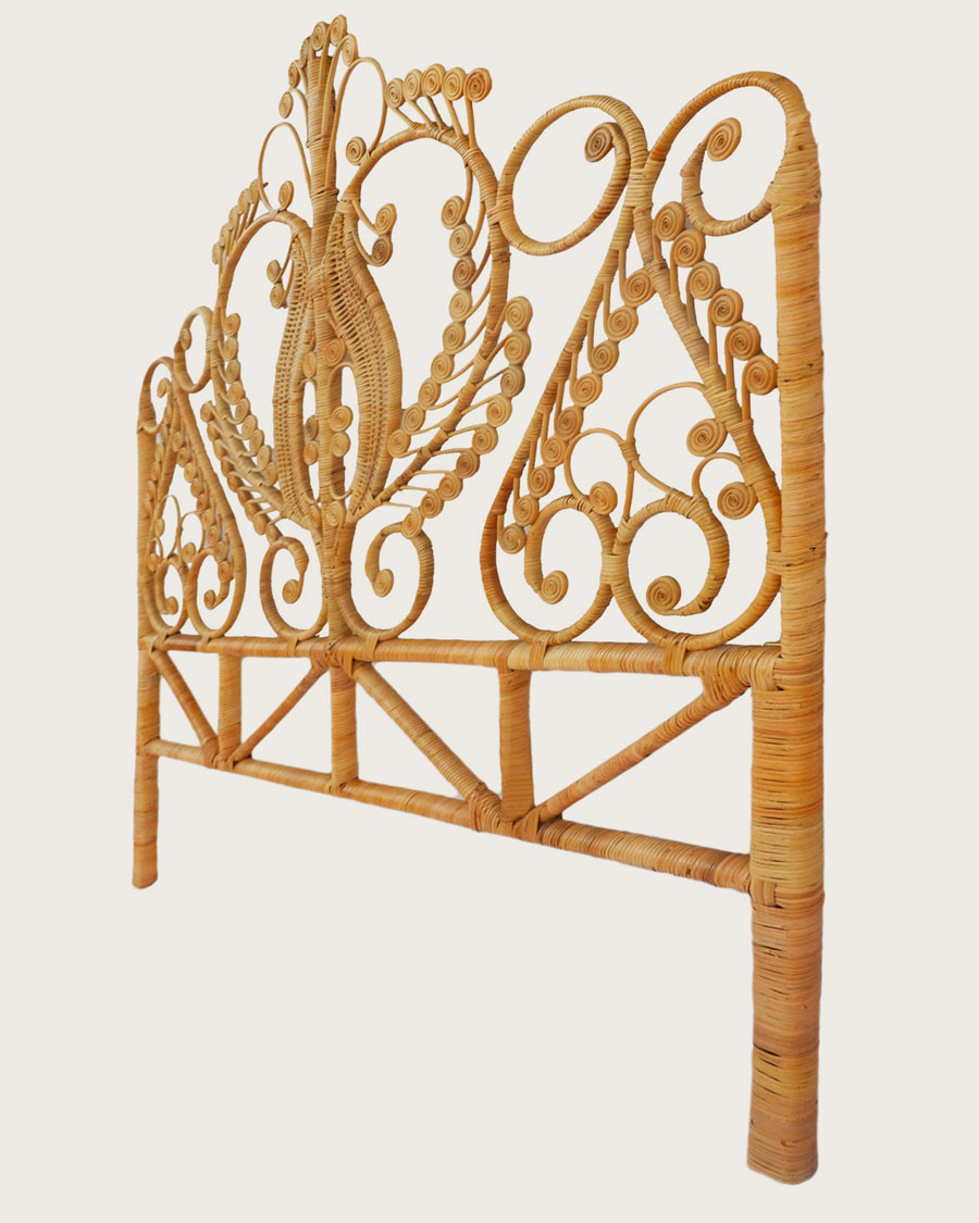 Milo - Tête de lit vintage en rotin tressé 160 cm