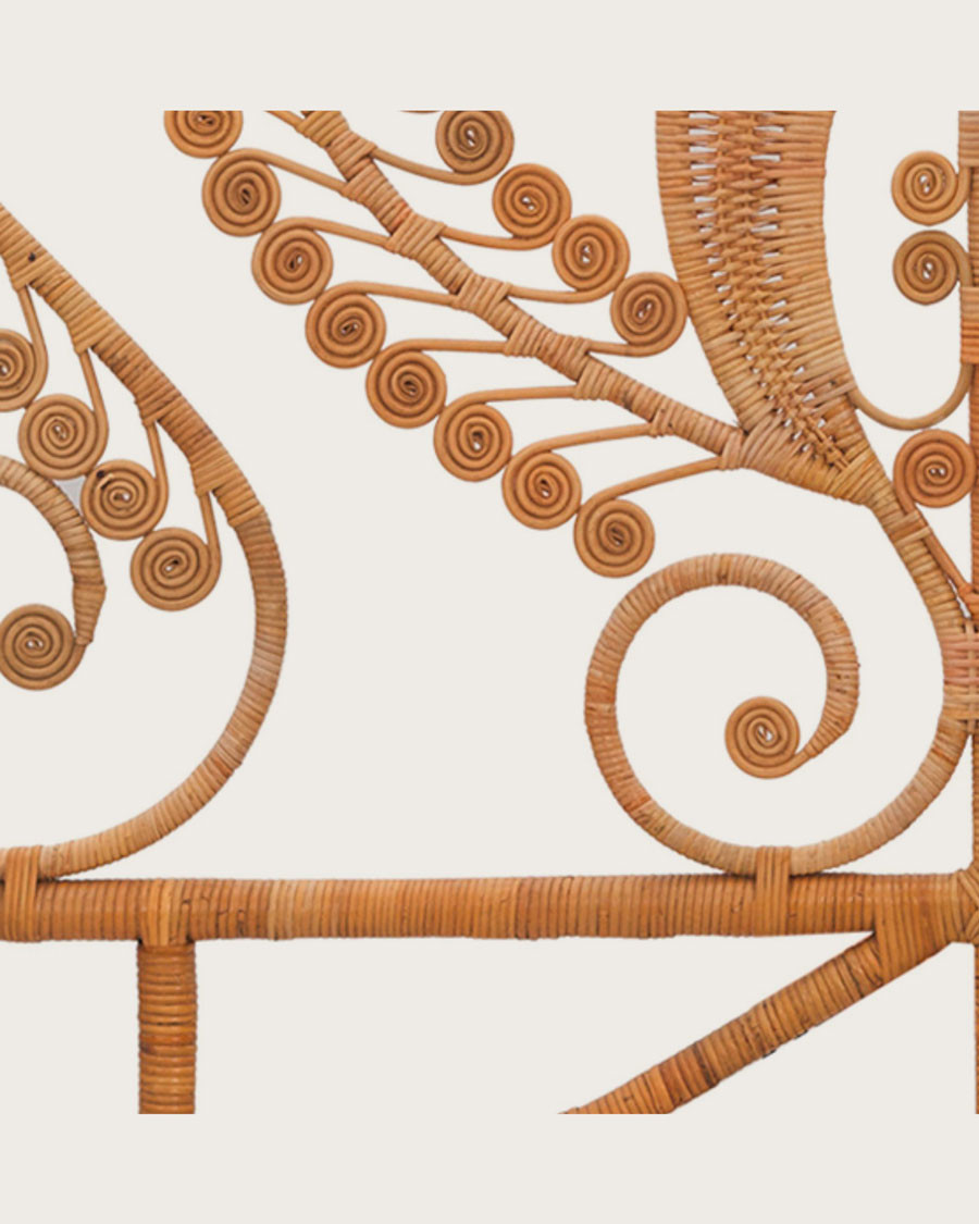 Milo - Tête de lit vintage en rotin tressé 160 cm