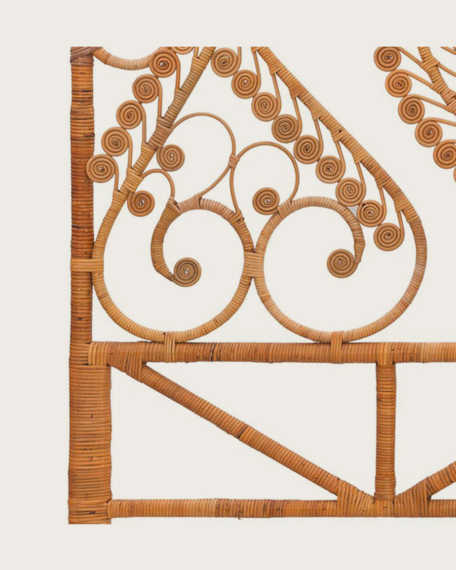 Milo - Tête de lit vintage en rotin tressé 160 cm