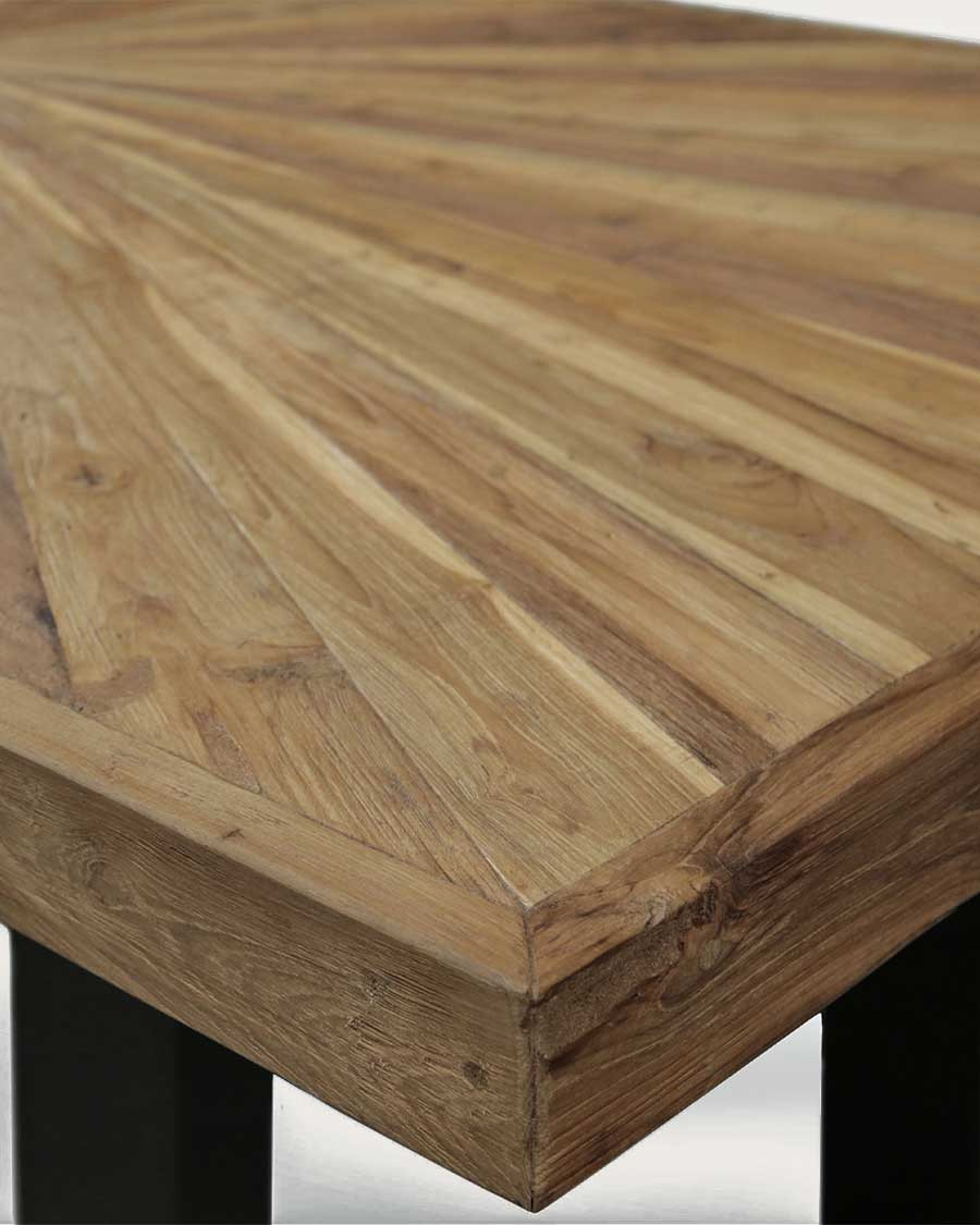 Sun - Table repas en teck massif motif soleil L200 cm 10 pers.