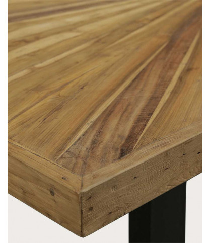 Sun - Table repas en teck massif motif soleil L200 cm 10 pers.