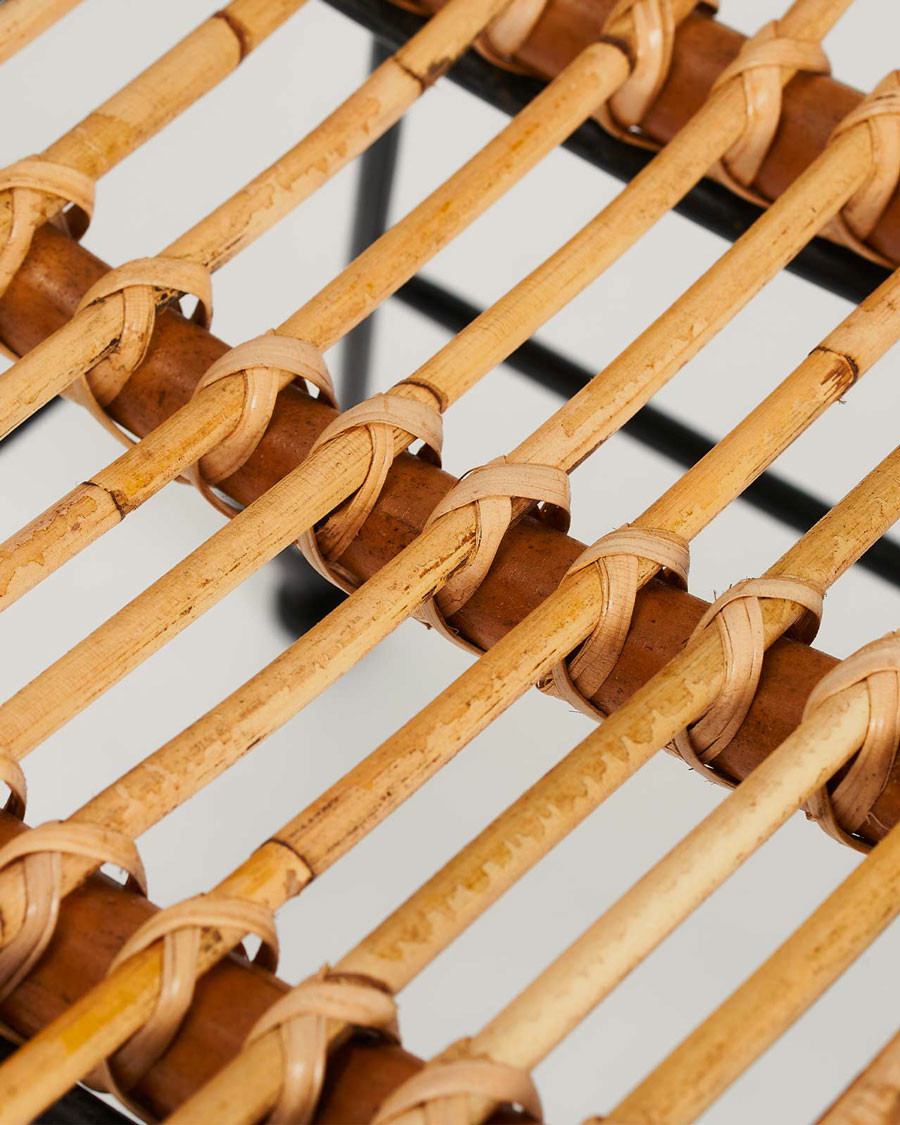 Villa- Lot de 4 chaises en rotin naturel et pied métal