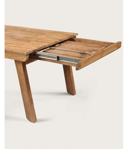 Jodhpur - Table repas rectangulaire avec allonge en teck massif