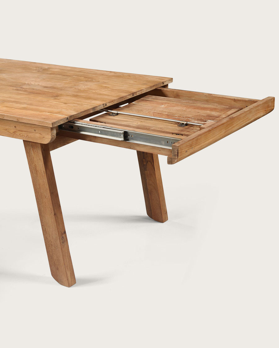 Jodhpur - Table repas rectangulaire avec allonge en teck massif