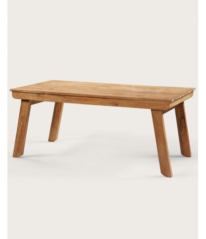 Jodhpur - Table repas rectangulaire avec allonge en teck massif