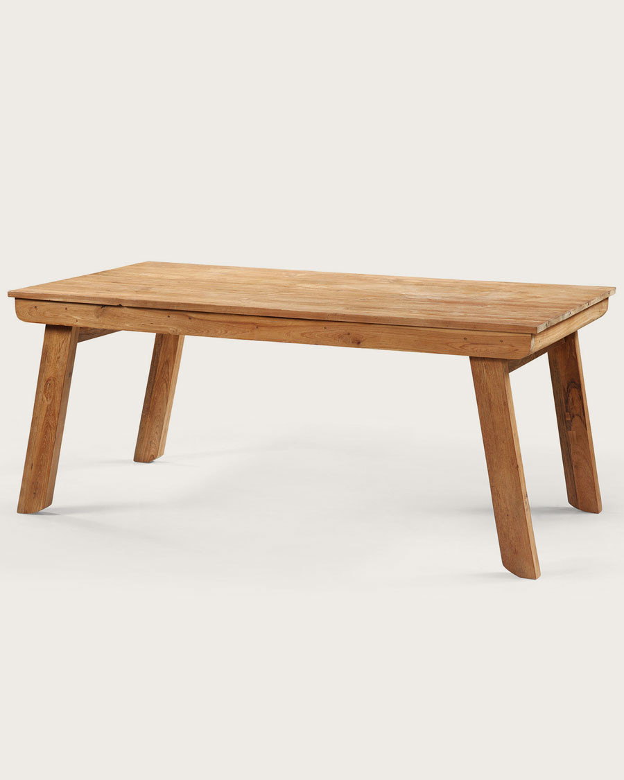 Jodhpur - Table repas rectangulaire avec allonge en teck massif