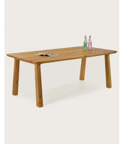 Naty - Table repas scandinave en chêne massif