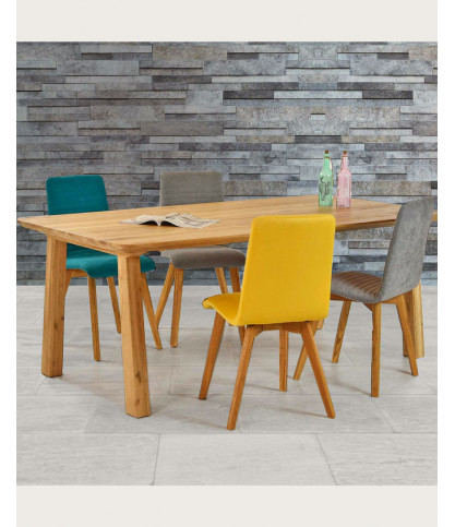 Naty - Table repas scandinave en chêne massif