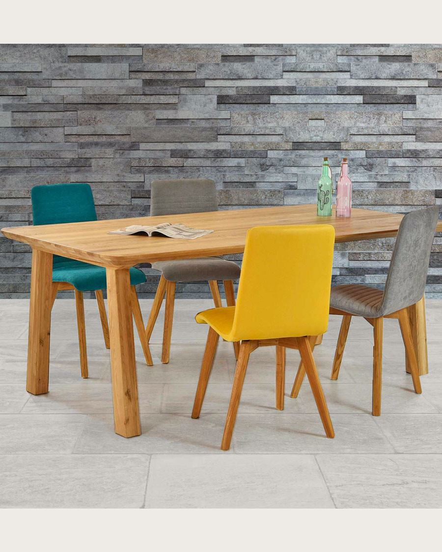 Naty - Table repas scandinave en chêne massif