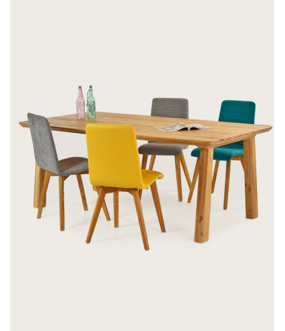 Naty - Table repas scandinave en chêne massif