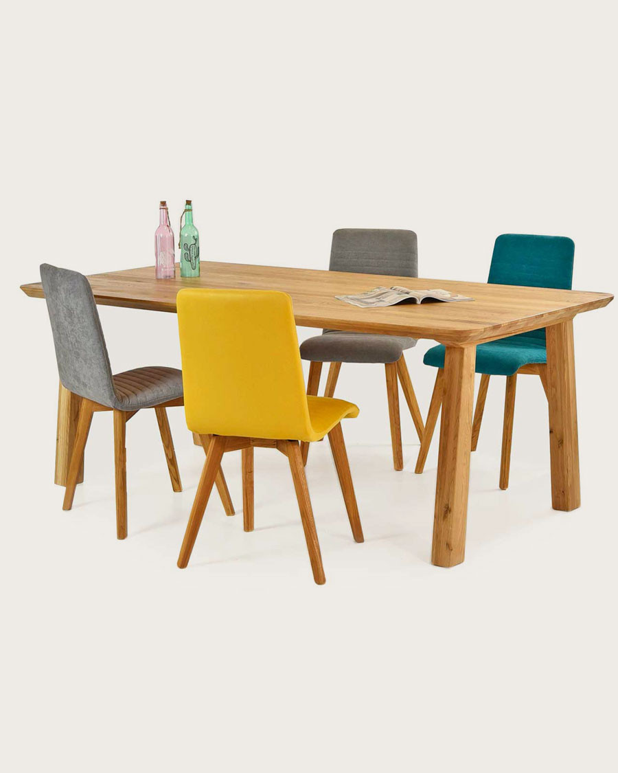 Naty - Table repas scandinave en chêne massif