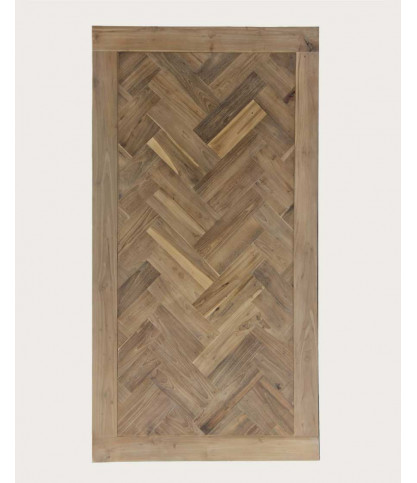 Kendari - Table repas en teck massif motif chevron L170 cm 8 pers.