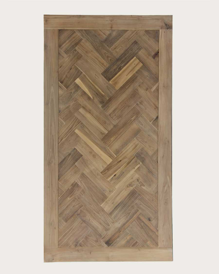 Kendari - Table repas en teck massif motif chevron L170 cm 8 pers.