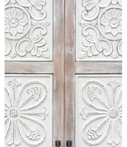 Mala - Armoire 2 portes en manguier massif cérusé