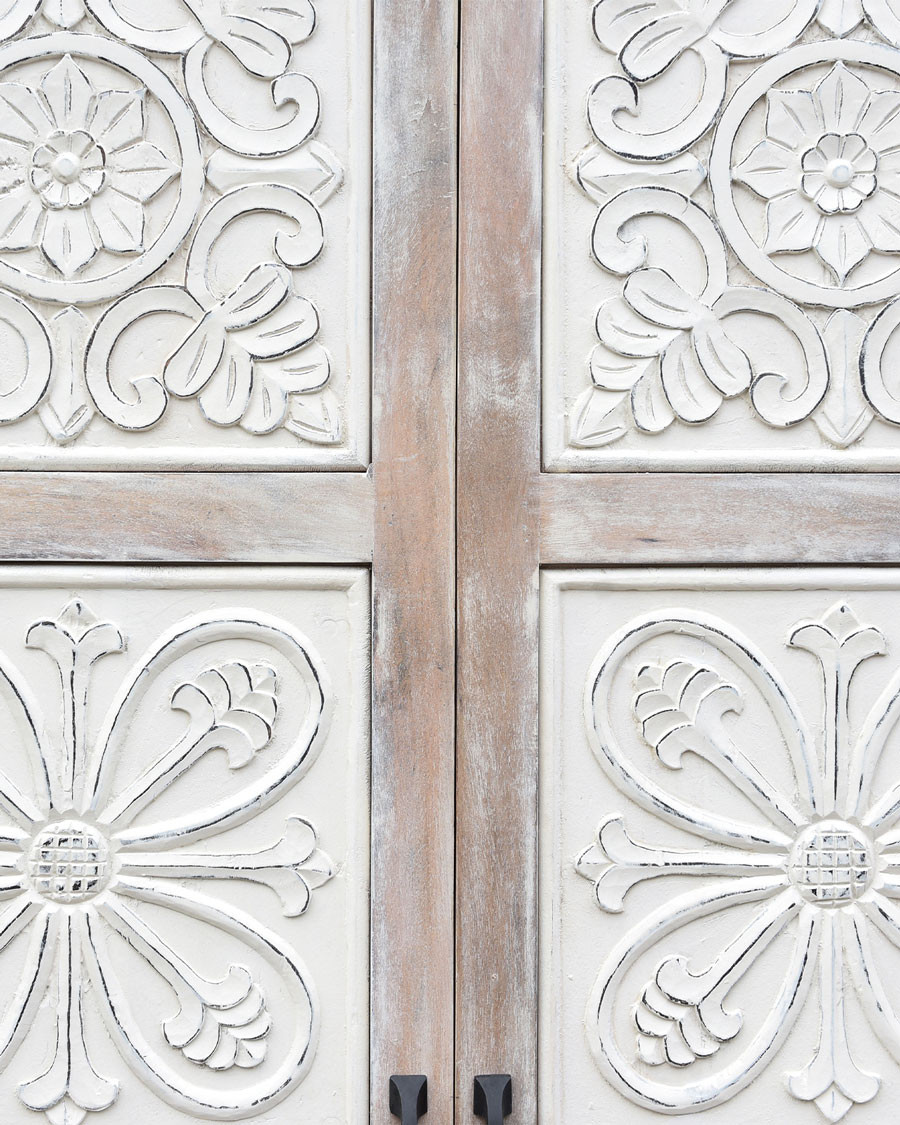 Mala - Armoire 2 portes en manguier massif cérusé