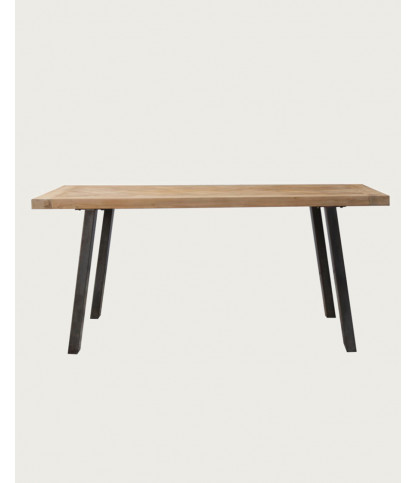 Kendari - Table repas en teck massif motif chevron L170 cm 8 pers.