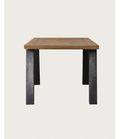 Kendari - Table repas en teck massif motif chevron L170 cm 8 pers.