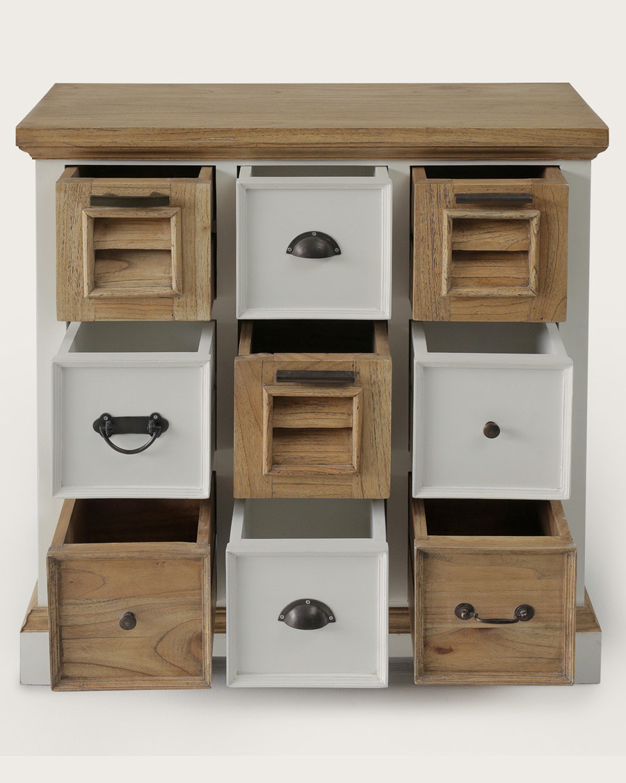 Inda - Console en Mindy massif naturelle et blanche 110 cm