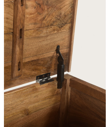 Mala - Coffre de rangement en manguier massif cérusé  L100 cm